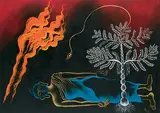 Tree of Suffering, Tree of Enlightenment by Arpana Caur, Oil on canvas, sold Sep 2008