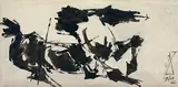 Untitled by M. F. Husain, Oil and ink on canvas, sold Jun 2008