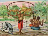 Puli Kavadi by Gopikrishna, Oil on canvas, sold Jun 2008