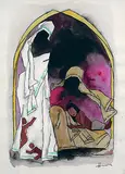 Untitled by M. F. Husain, Watercolour on paper, sold Jun 2008