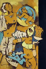 Untitled by M. F. Husain, Acrylic on canvas, offered Jun 2008