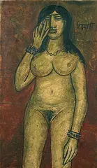 Untitled by F. N. Souza, Oil on canvas, sold Jun 2008