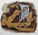 Untitled by M. F. Husain, Acrylic on canvas, offered Jun 2008
