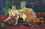 Lovers by F. N. Souza, Oil on linen, sold Jun 2008