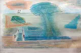 The Bridge by Prabhakar Barwe, Mixed media on paper, offered Jun 2008