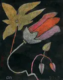 Flower I by Jogen Chowdhury, Ink and pastel on board, offered Jun 2008