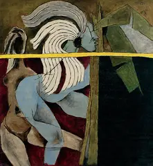 Untitled by M. F. Husain, Oil on canvas, sold Jun 2008