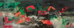 Untitled by K. M. Adimoolam, Oil on canvas, sold Jun 2008