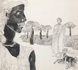Untitled by K. Laxma Goud, Graphite and charcoal on paper, sold Jun 2008