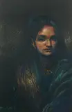 Untitled by Bikash Bhattacharjee, Oil Pastel on black paper, sold Jun 2008