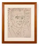 Hommage à Frédéric Joliot-Curie by Pablo Picasso, 1959, Lithographie offset en noir sur Vélin, sold May 2023