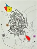 Journal d'un graveur III by Joan Miró, 1975, Gravure au lavis, eau-forte et aquatinte en couleurs, imprimée sur papier BFK Rives filigrané, sold May 2023