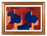 Composition jaune, bleue et rouge by Serge Poliakoff, 1969, Lithographie en 8 couleurs, sold May 2023