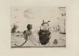 Insectes singuliers by James Ensor, 1888, Pointe sèche sur simili Japon, sold May 2023