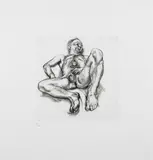 Naked man on a bed by Lucian Freud, 1990, Eau-forte sur papier Satin Somerset, sold May 2023