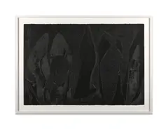 Diamond Dust Shoes (black) by Andy Warhol, 1980, Sérigraphie en noir sur Arches avec poussières de diamants, sold May 2023