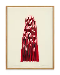 Cut Trough Column by David Nash, 2017, Pochoir en couleurs, sold May 2023