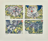 Quatre arrondissements by Pierre Alechinsky, 1982, Lithographie en couleurs, sold May 2023