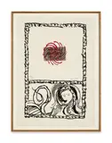 Serpent II by Pierre Alechinsky, 1977, Lithographie en couleurs avec l'ajout d'un médaillon gravé à l'eau-forte, en rouge sur un ancien billet de Banque allema, sold May 2023