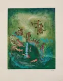 Hom'mère - Chaosmos by Roberto Matta, 1973, 10 eaux-fortes et aquatintes en couleurs, sold May 2023