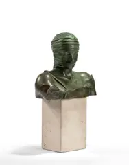 Argos by Igor Mitoraj, 1989, Bronze à patine verte et marbre, sold May 2023