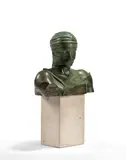 Argos by Igor Mitoraj, 1989, Bronze à patine verte et marbre, sold May 2023
