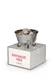 Containers La Maison by Jean Pierre Raynaud, 1993, Tiles and cement in a stainless steel basin on wheels in a cardboard box ; signed and dated on the box, sold May 2023