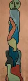 Totem-Composition W4 by Gaston Chaissac, 1960, Ripolin sur deux feuilles de papier kraft, sold Jun 2023