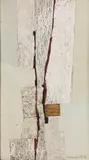 Composition by James Guitet, 1956, Huile sur panneau, sold Jun 2023