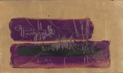 Composition by Georges Mathieu, 1958, Huile sur toile, sold Jun 2023
