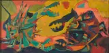 Les crabes by Alfred Manessier, 1943, Huile sur panneau, sold Jun 2023