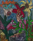 Petit opus by Robert Combas, 1990, Acrylique sur toile, sold Jun 2023