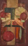 La tache rouge by Roger Edgar Gillet, 1956, Huile sur toile, sold Jun 2023