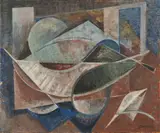 Composition XVI (opus 18)- 1946-47 by Jean-Jacques Deyrolle, Huile sur toile, sold Jun 2023