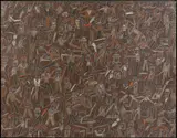 The crowd by Antonio Seguí, 1988, Technique mixte sur toile, sold Jun 2023