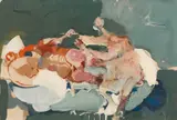 Nus by Paul Rebeyrolle, 1961, Technique mixte sur papier, sold Jun 2023