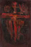 Sans titre by Roger Edgar Gillet, circa 1954, Huile sur panneau, sold Jun 2023