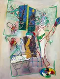 Attention à la palette by Gérard Guyomard, 1981, Huile sur toile, sold Jun 2023