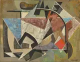 Orientation (opus 18bis) by Jean-Jacques Deyrolle, 1945, Huile sur toile, sold Jun 2023