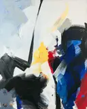 Duel by Jean Miotte, circa 1990, Acrylique sur toile, sold Jun 2023
