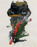 Le chapeau by Gérard Gasiorowski, 1973, Acrylique sur papier, sold Jun 2023
