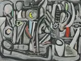Russie by André Lanskoy, 1944, Gouache sur papier, sold Jun 2023