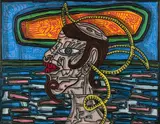 Les Bœufs à la mode by Robert Combas, 2008, Acrylique sur toile, sold Jun 2023