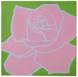 Rose sur verdure by Louis-Marie Londot, 1971, Acrylique sur panneau, sold Jun 2023