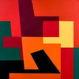 Carré Orange (Symphonie, triptyque l) by Geneviève Claisse, 1960, Huile sur toile, sold Jun 2023