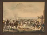 La course et Fin de la course by Carle Vernet, Paire d'aquarelles gouachées, sold Mar 2023