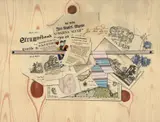 Trompe-l'œil à l'estampe, aux imprimés et à la carte géographique maintenus par un ruban by Jacob de Bruyn, Aquarelle gouachée, plume et encre de Chine, sold Mar 2023