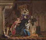 Frédéric Barberousse apprenant son excommunication by Lawrence Alma-Tadema, Aquarelle gouachée sur trait de plume et encre brune et de crayon, sold Mar 2023
