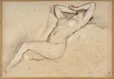 Nu féminin allongé by Paul César Helleu, Trois crayons, sold Mar 2023