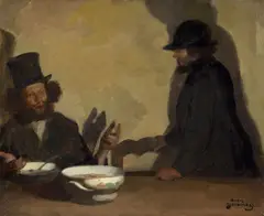 L'invitation by André Devambez, Huile sur panneau, sold Mar 2023